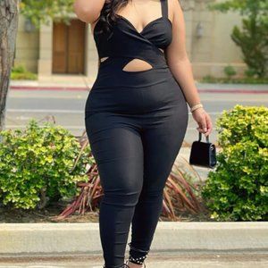 Skinny Leg Jumpsuit - Black